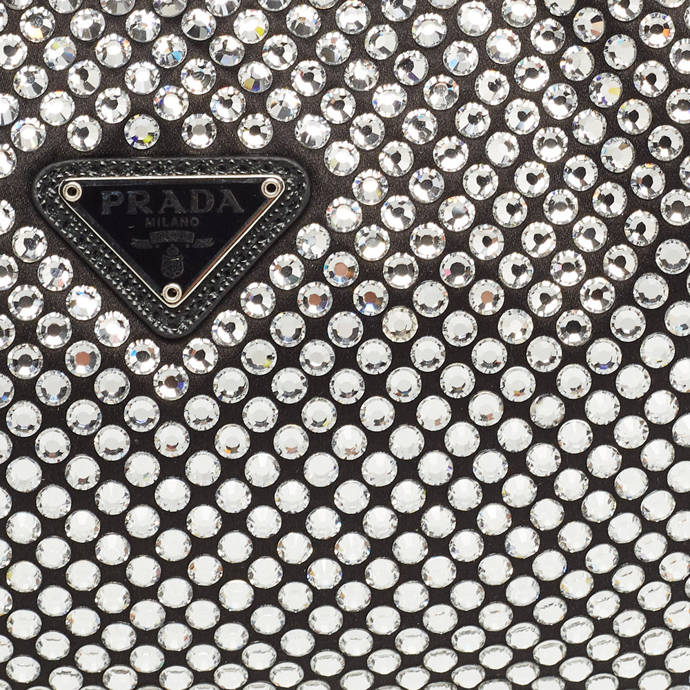PRADA Black Satin Mini Crystal Studded Re-Edition 2000 Shoulder Bag - Picture 5 of 8